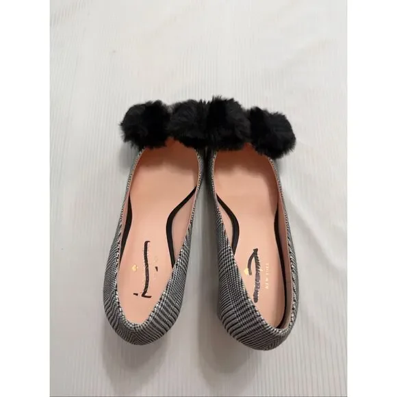 Kate Spade New York Women’s Carine Black White Pom Pom Heels Pumps Size 7 M - Picture 9 of 13